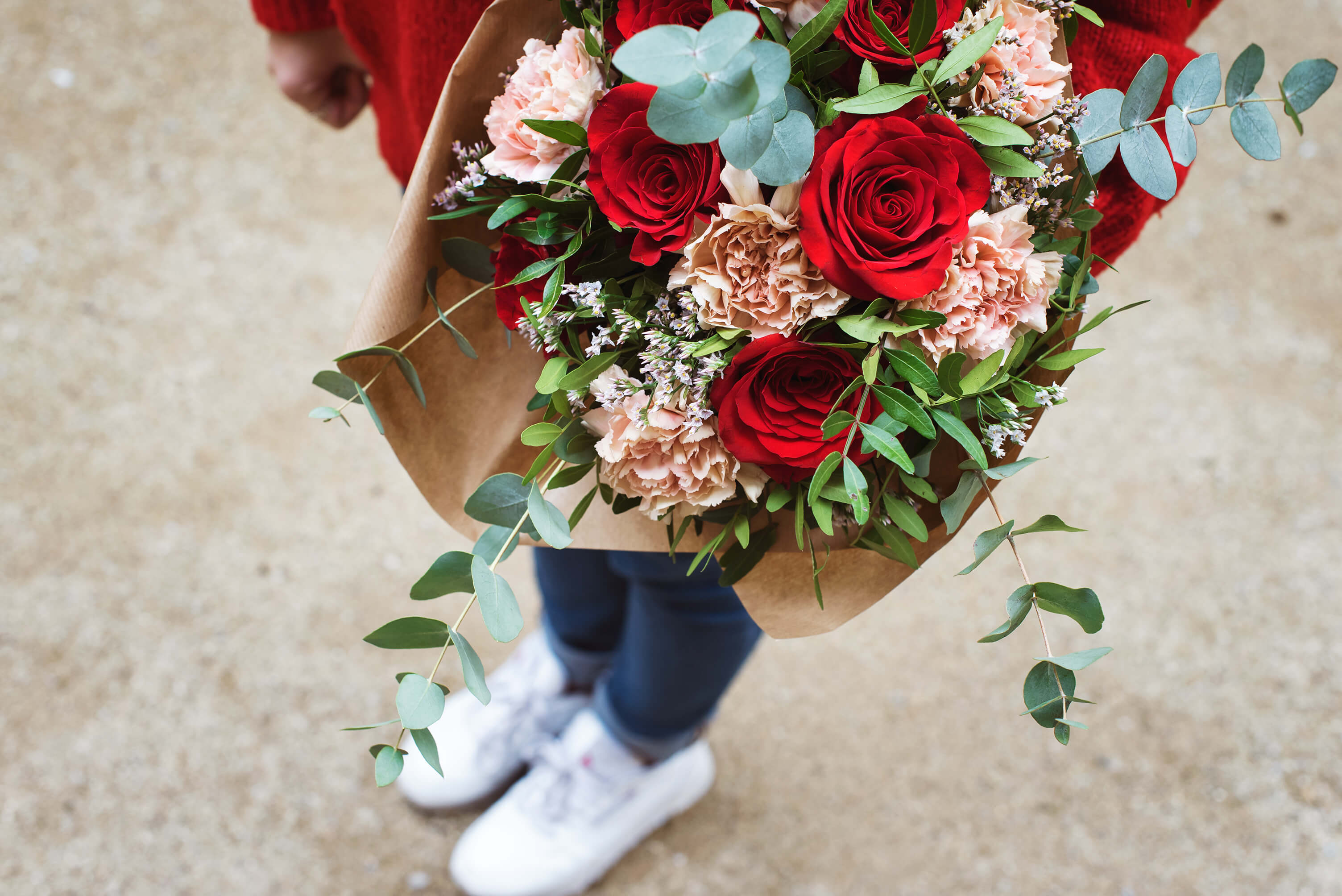 Honeymoon- ramo de flores con rosas para San Valentin