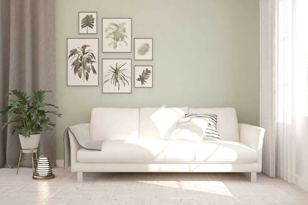 decoración minimalista sofá