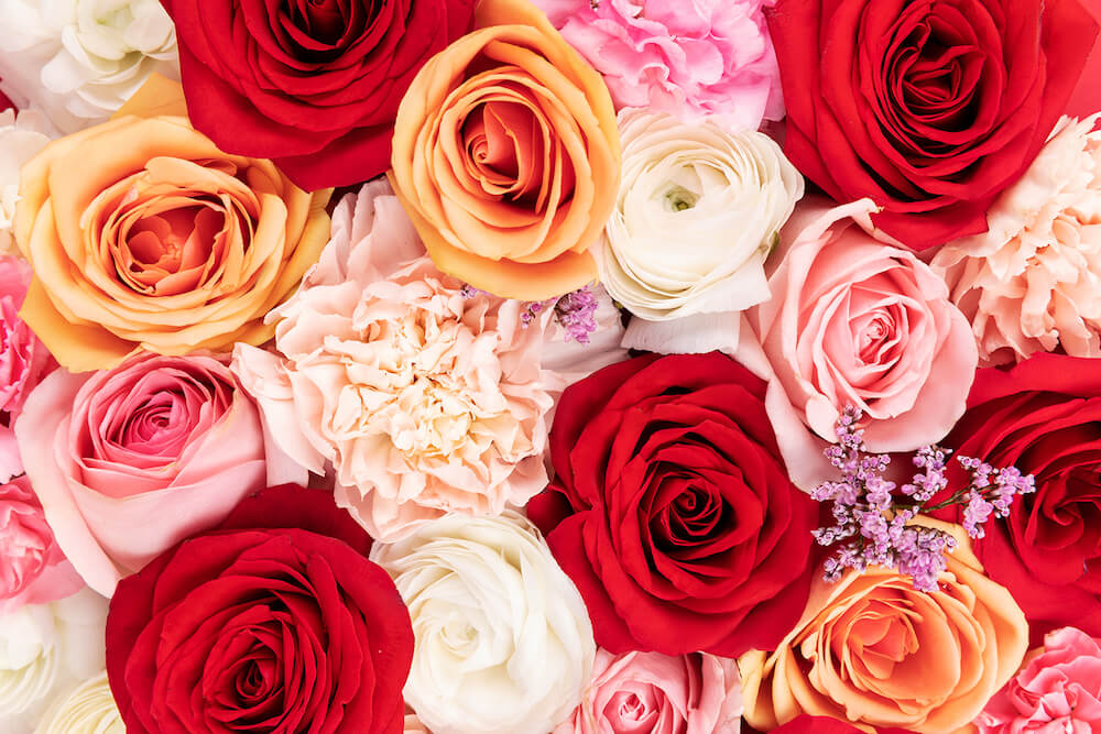 Flores en san valentín fondo