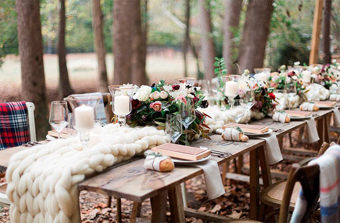 Bodas en invierno y flores