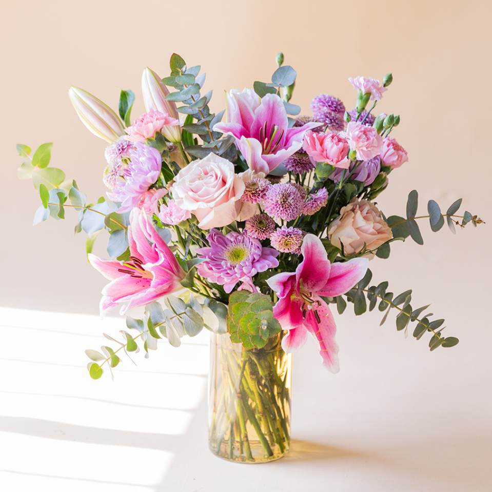 O Lindo - Bouquet com flores cor-de-rosa