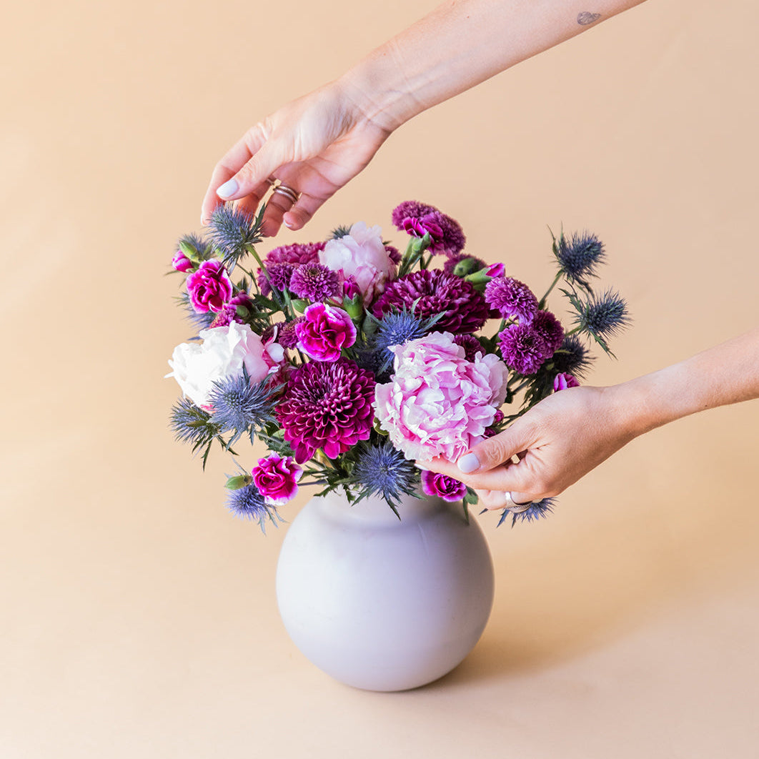 Mon Amour - Mini Ramo com Peónias Cor-de-Rosa