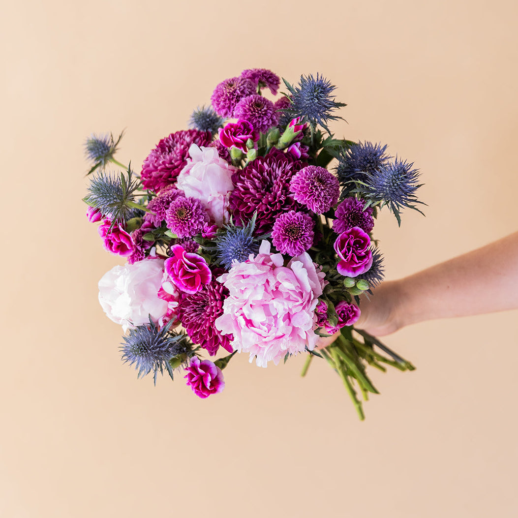 Mon Amour - Mini Ramo com Peónias Cor-de-Rosa