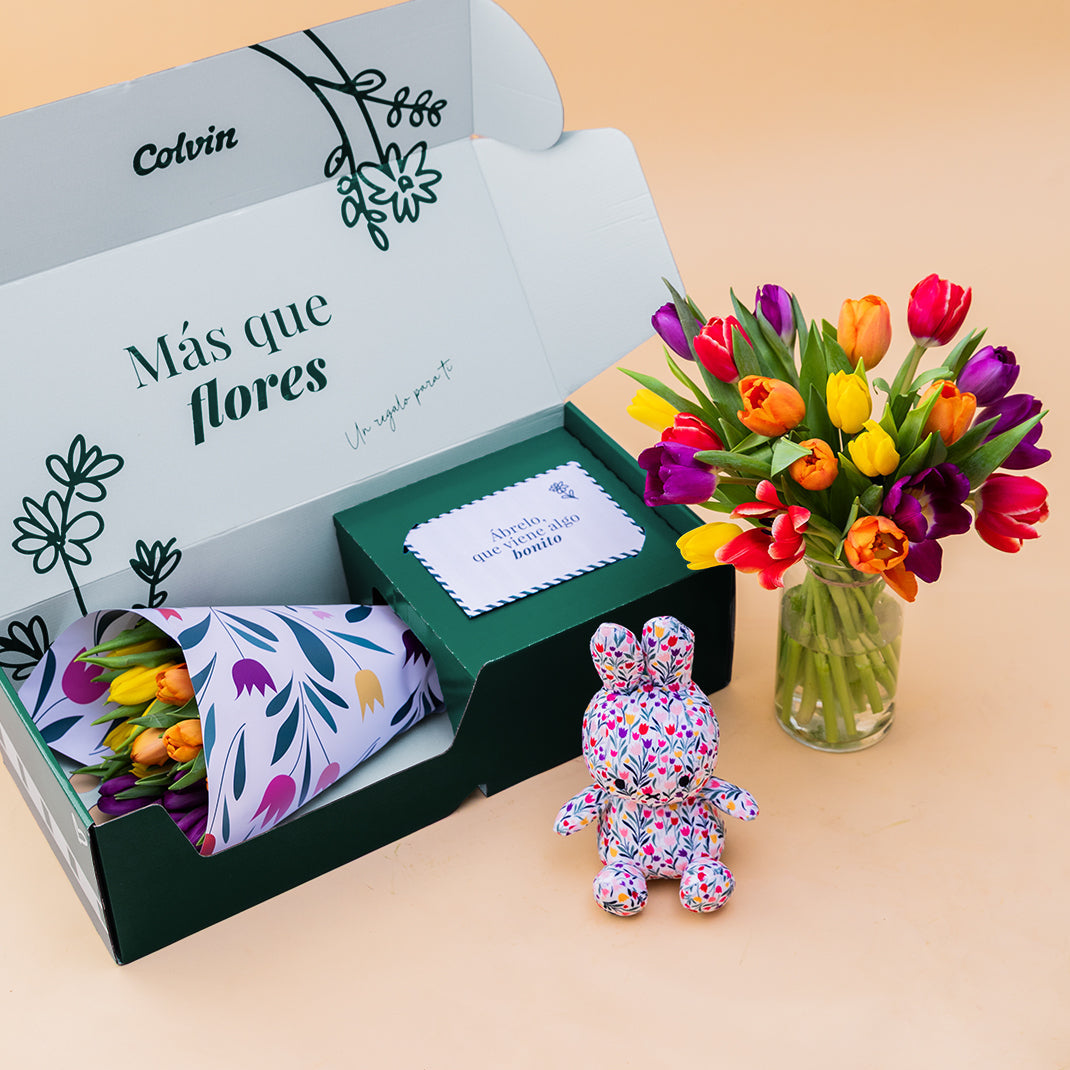 Feliz Aniversário - Bouquet de Flores e Kit de Aniversário