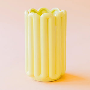 Alba - Jarrón amarillo de cerámica 20cm