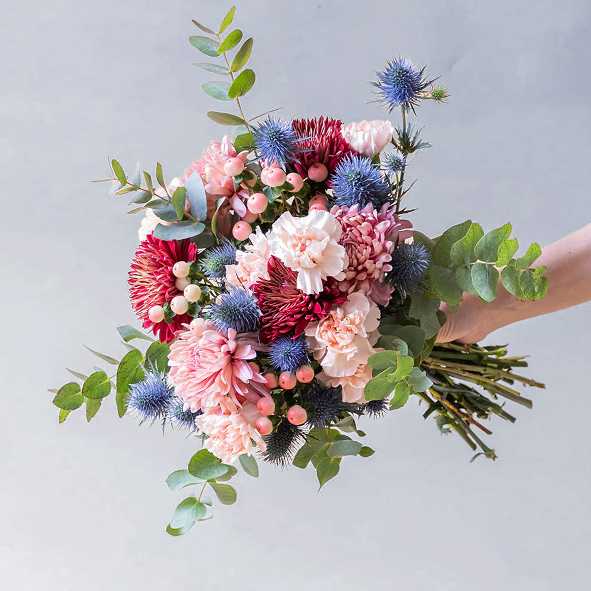 El Merlot - Ramo de flores azules y burdeos