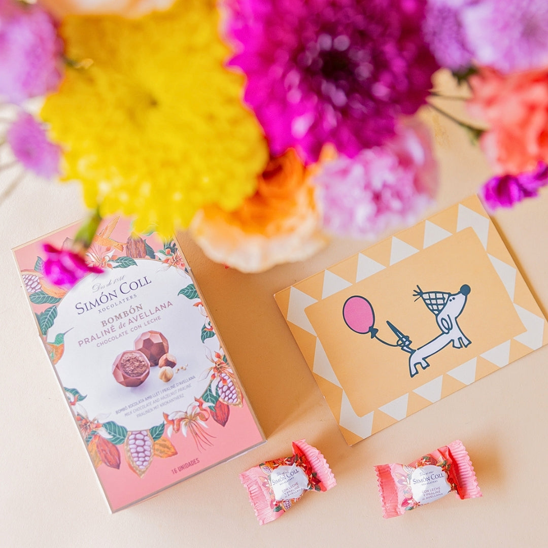 Ramo de Flores Coloridas com Bombons e Cartão