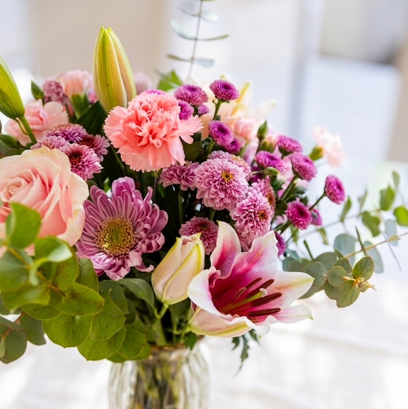 El Bonito - Ramo con flores rosas