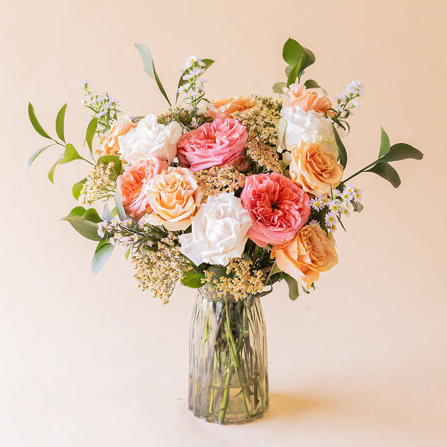 La Romántica - Ramo con rosas de jardín premium