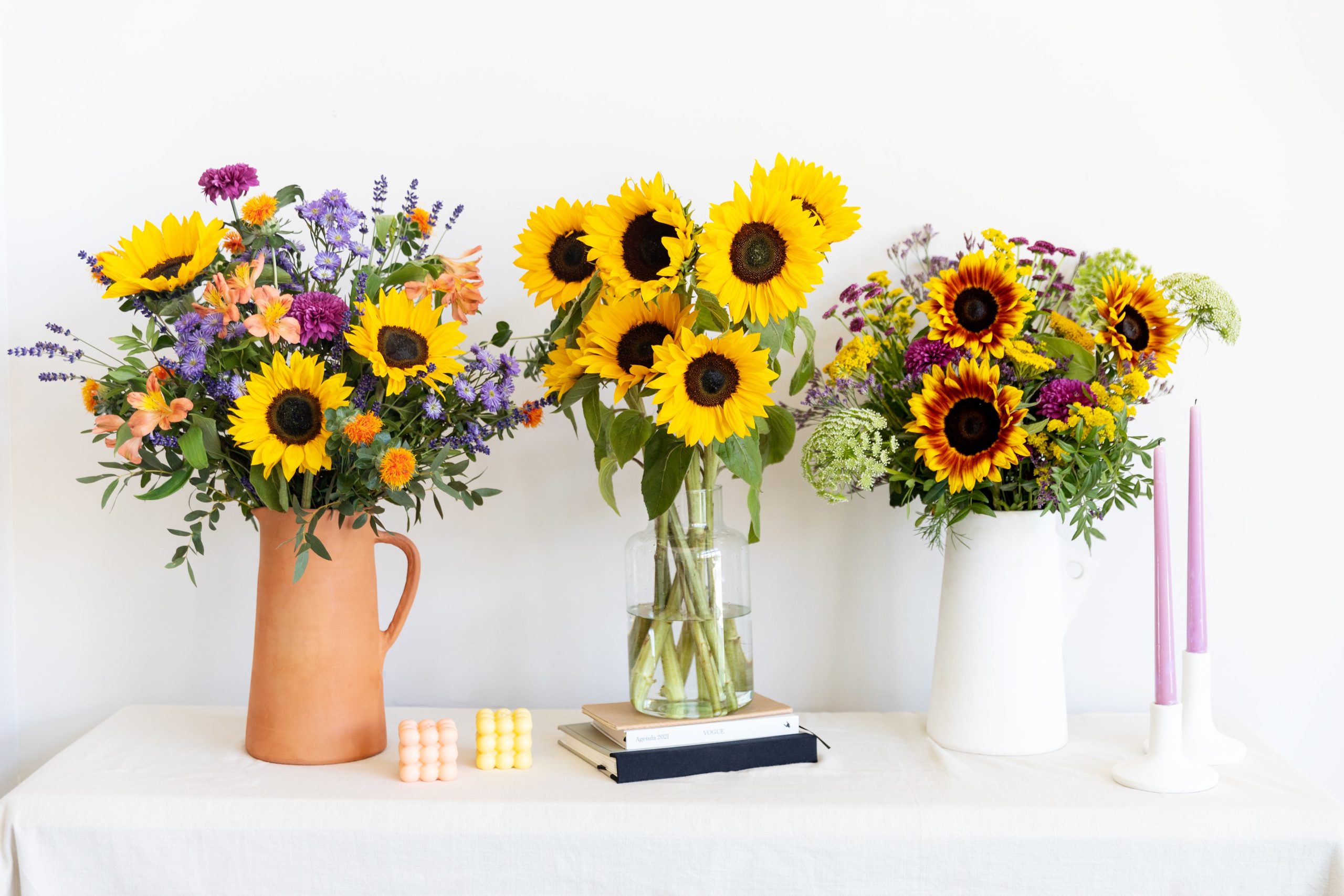 cuidar ramo de girasoles